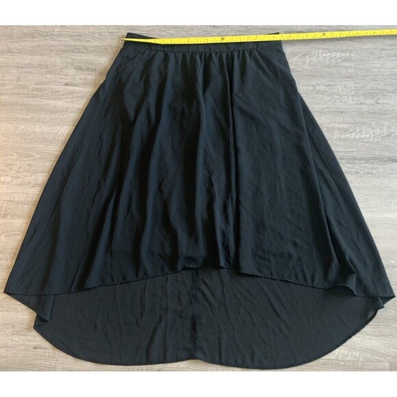 Peter Nygard Women's Black High-Low Flow Skirt Plus Size 16 Sheer Lined Waist 37 - Picture 1 of 6